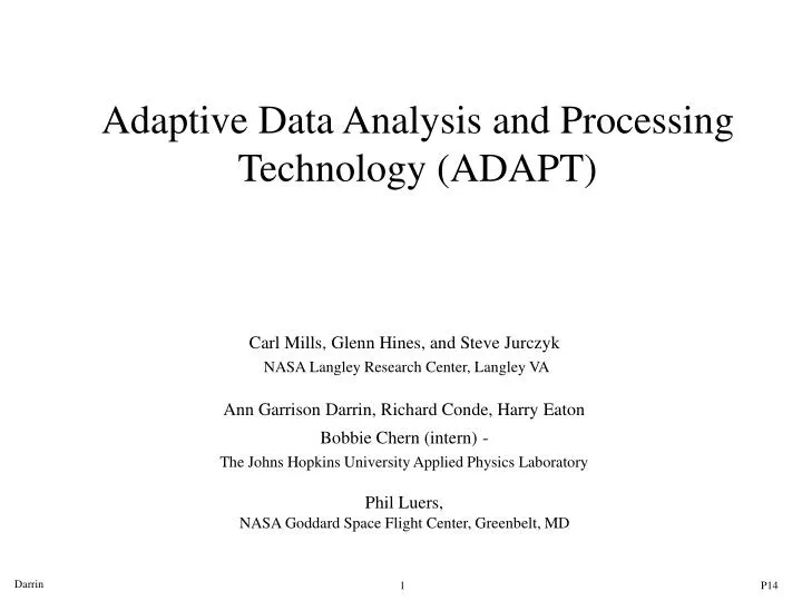 adaptive data analysis and processing technology adapt