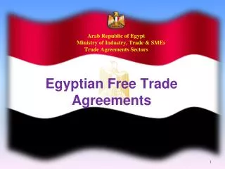 Arab Republic of Egypt Ministry of Industry, Trade &amp; SMEs Trade Agreements Sectors