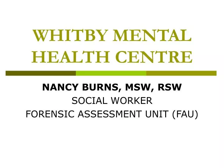 whitby mental health centre