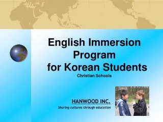 English Immersion Program for Korean Students Christian Schools