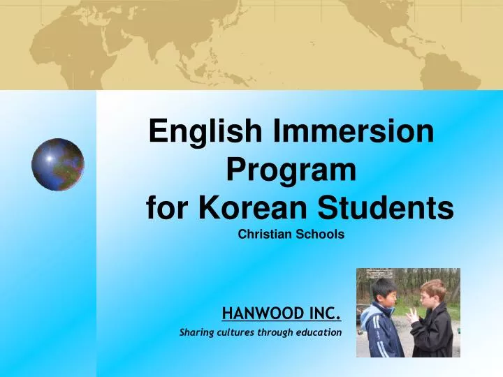 english immersion program for korean students christian schools