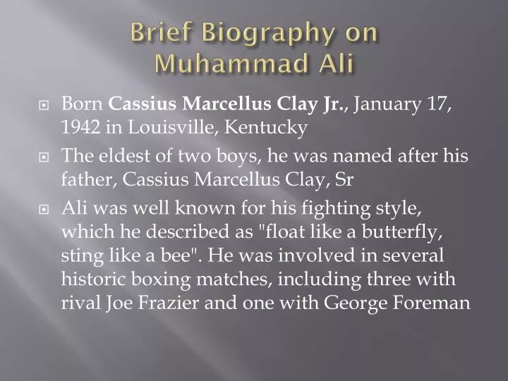 brief biography on muhammad ali