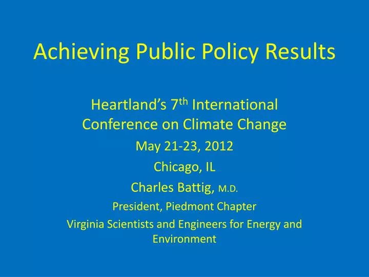 achieving public policy results