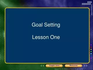Goal Setting Lesson One