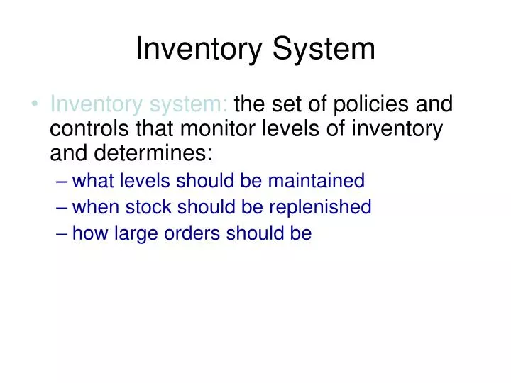 inventory system