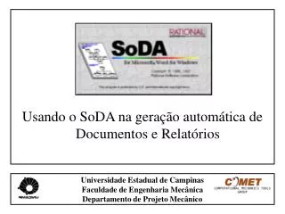Usando o SoDA na geração automática de Documentos e Relatórios