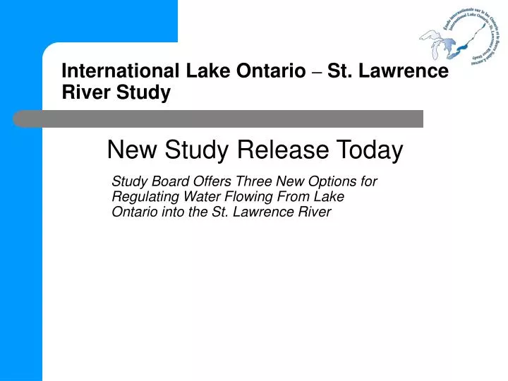 international lake ontario st lawrence river study