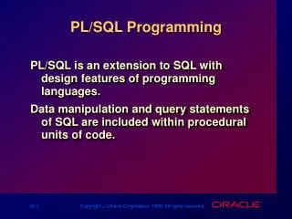 PL/SQL Programming