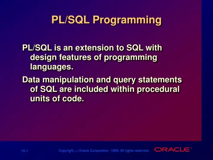 pl sql programming