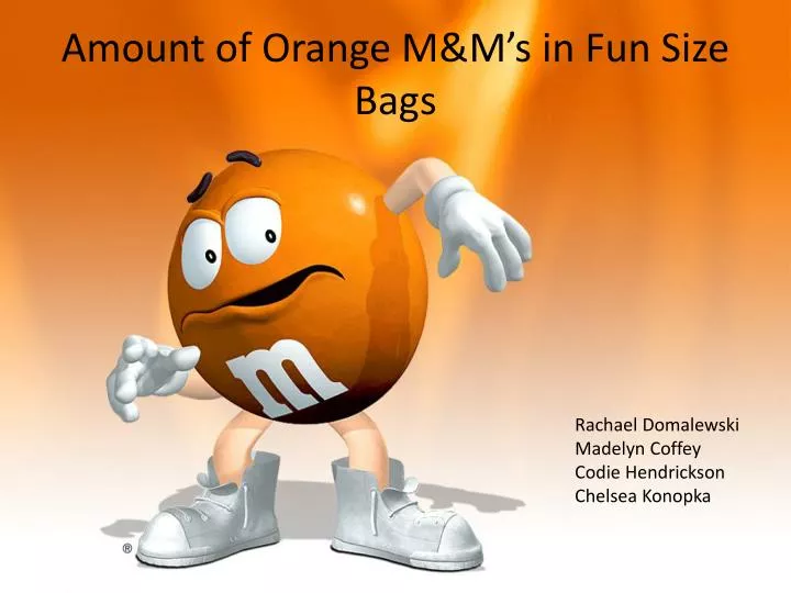 amount of orange m m s in fun size bags