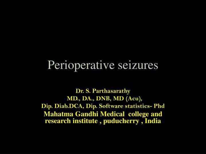 perioperative seizures