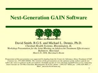 Next-Generation GAIN Software