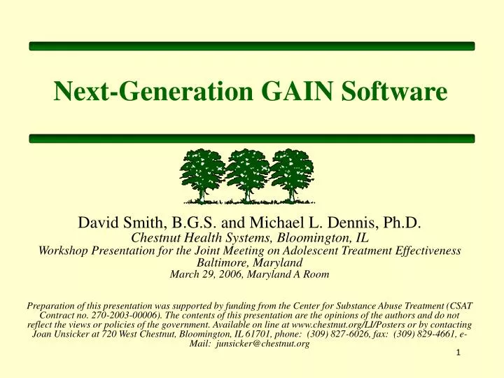 next generation gain software