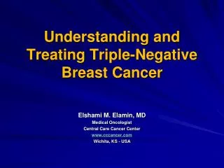 Understanding and Treating Triple-Negative Breast Cancer