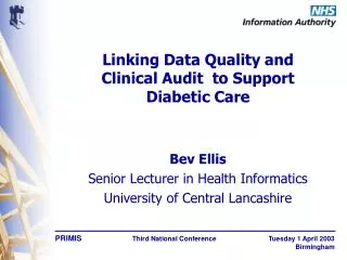 Linking Data Quality and Clinical Audit to Support Diabetic Care