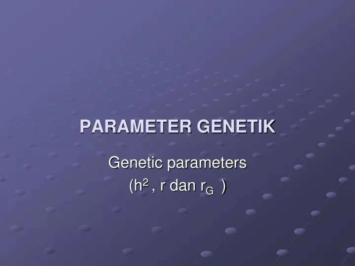 parameter genetik