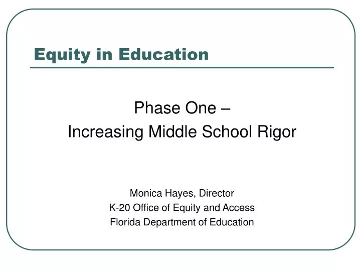 equity in education