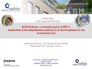 BST2/Tetherin: a restriction factor of HIV-1.