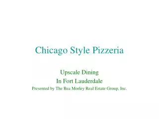 Chicago Style Pizzeria