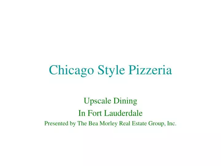 chicago style pizzeria