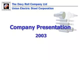 Company Presentation 2003