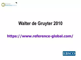 Walter de Gruyter 2010
