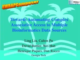 Towards Automating Complex Associative Access to Multiple Bioinformatics Data Sources