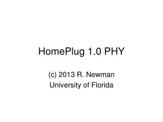 HomePlug 1.0 PHY