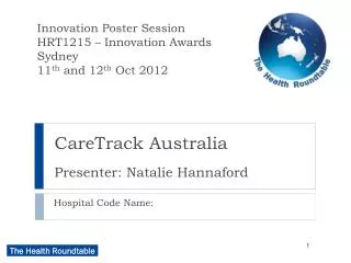 CareTrack Australia Presenter: Natalie Hannaford