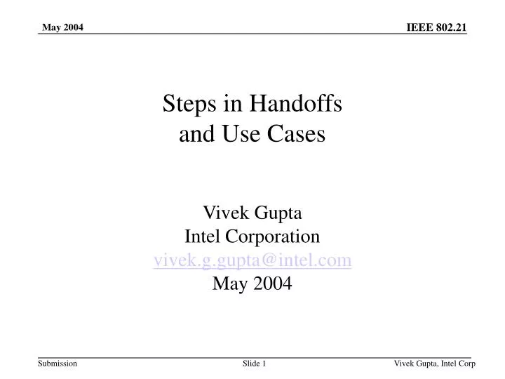 steps in handoffs and use cases