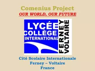 Comenius Project OUR WORLD, OUR FUTURE
