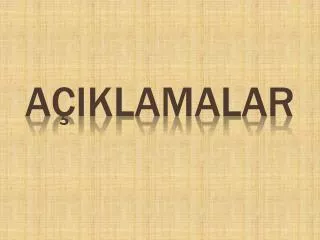 AçIklamalar