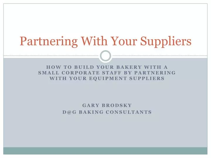 partnering with your suppliers