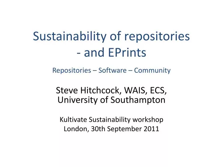 sustainability of repositories and eprints