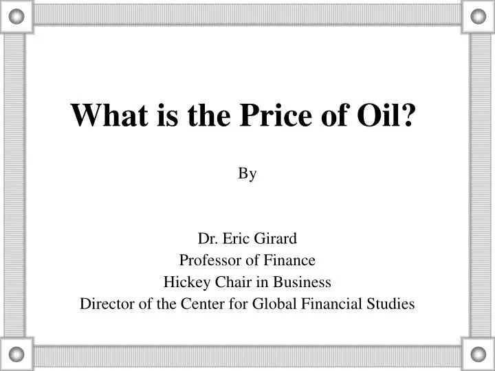what is the price of oil