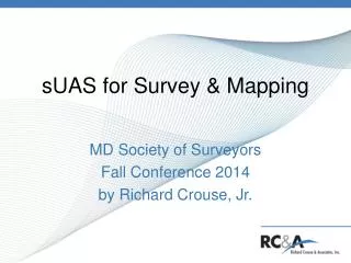 sUAS for Survey &amp; Mapping