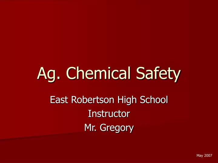 ag chemical safety
