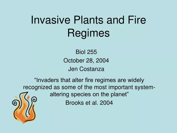 invasive plants and fire regimes