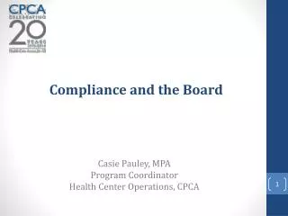 Compliance and the Board