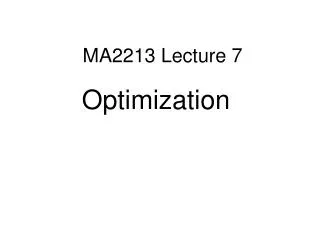 MA2213 Lecture 7