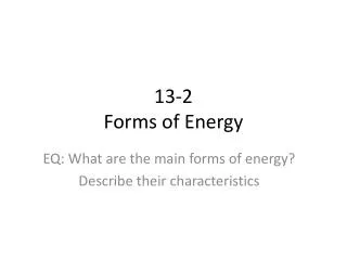 13-2 Forms of Energy