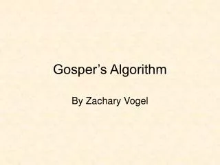 Gosper’s Algorithm