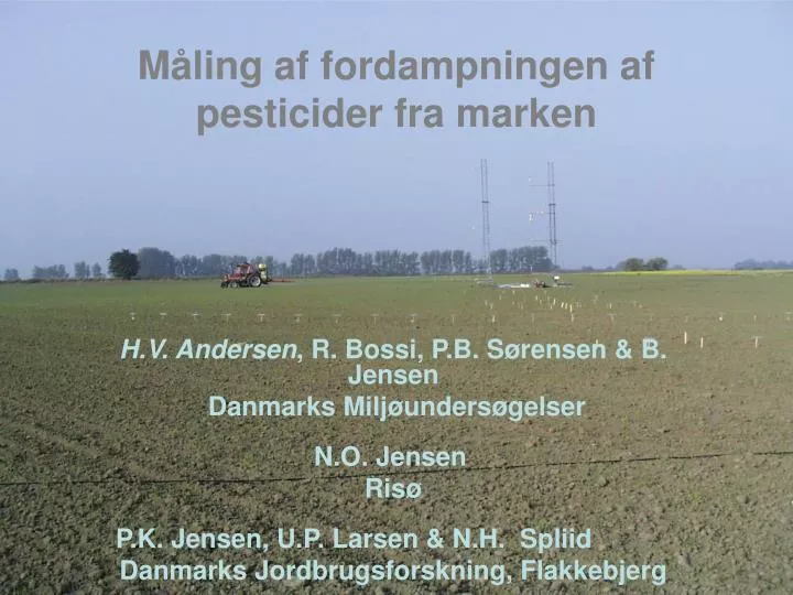 m ling af fordampningen af pesticider fra marken
