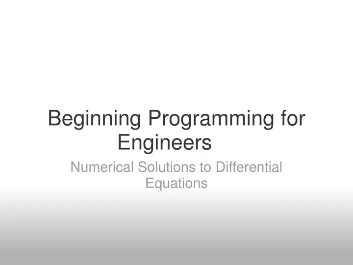 numerical solutions to differential equations