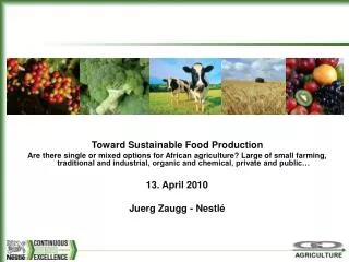Toward Sustainable Food Production