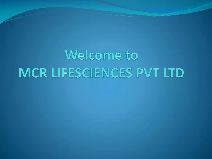 welcome to mcr lifesciences pvt ltd