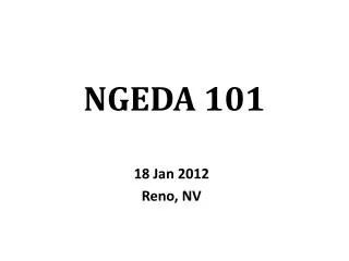 NGEDA 101