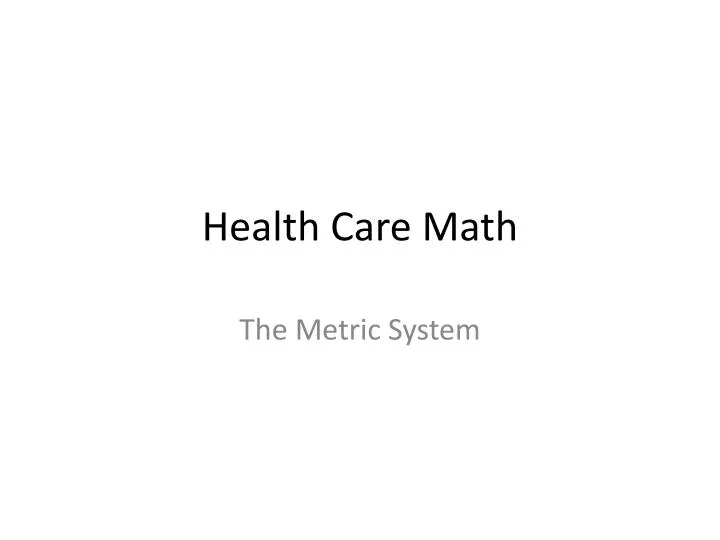 health care math