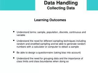 Data Handling Collecting Data