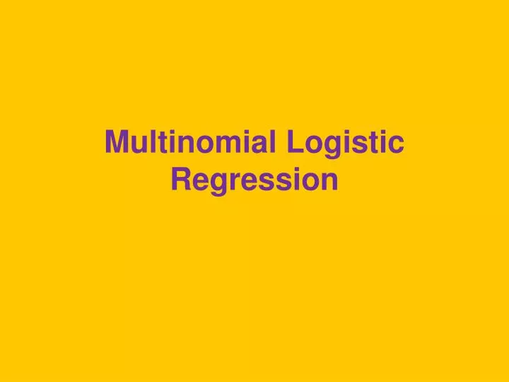 multinomial logistic regression
